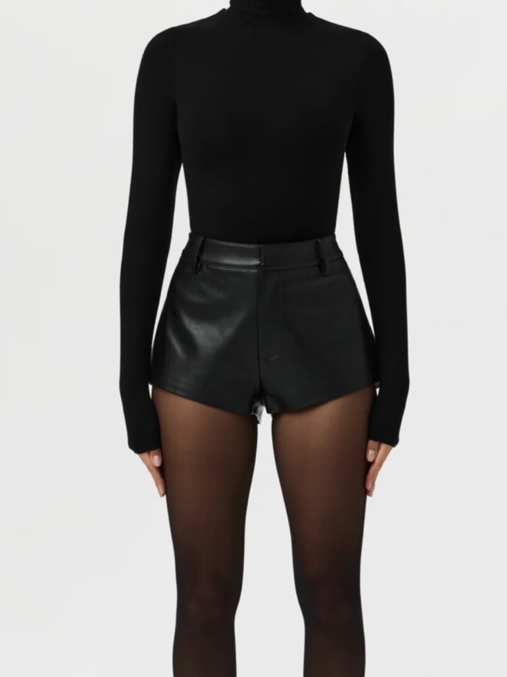 Black vegan Leather Women’s Shorts